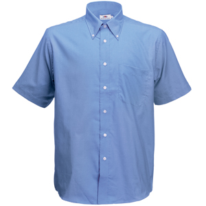 . New Short Sleeve Oxford Shirt, atlantic blue_XL, 70% /, 30% /